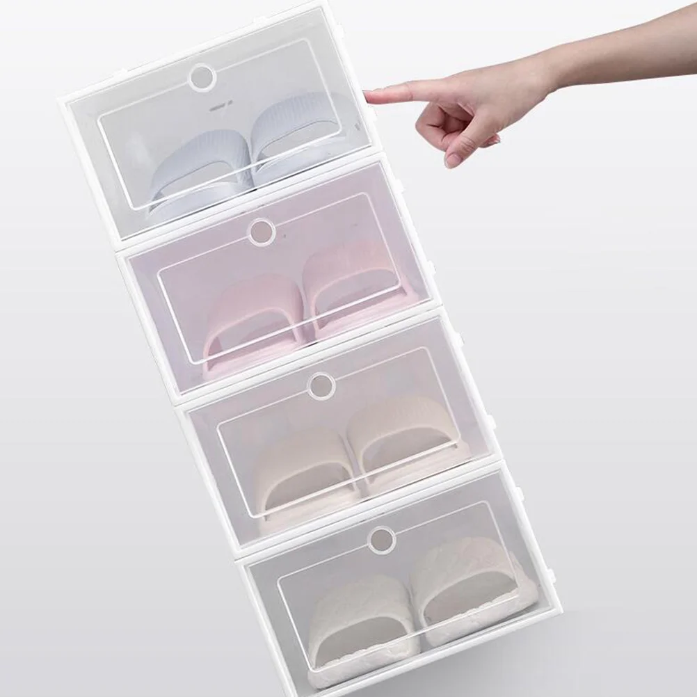 

6pcs 33X23X13Cm Anti-Damp Shoe Box Transparent Thickened Storage Container For Small Closet Shoe Organizer Dustproof Box