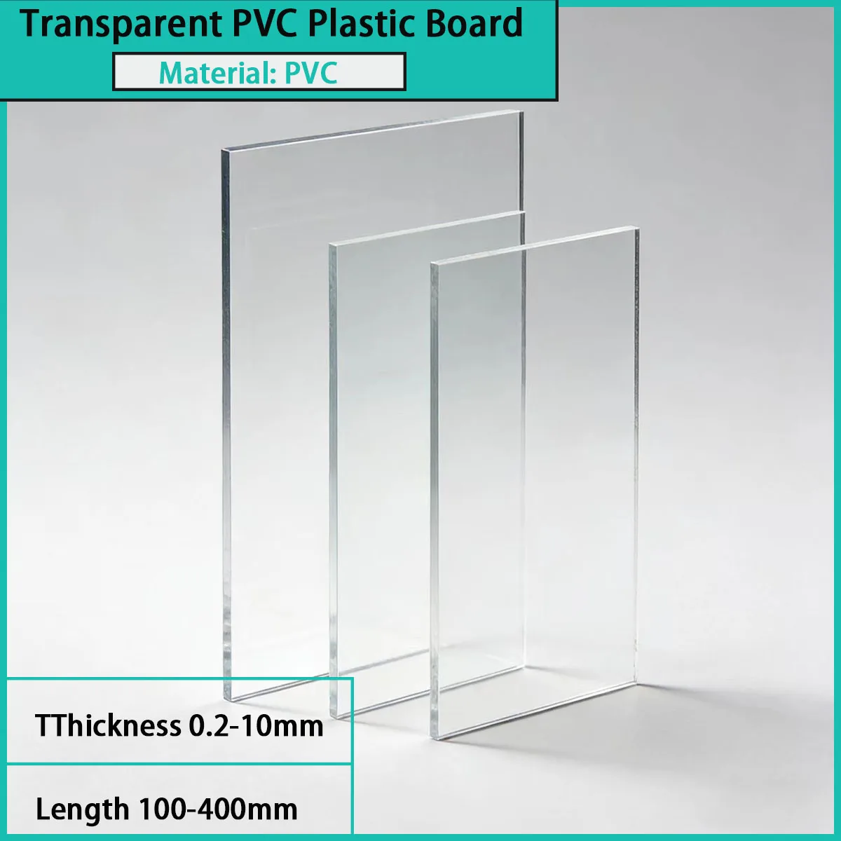 0.2-10mm thick and 100-400mm long transparent PVC plastic board for advertising light boxes, partitions, etc