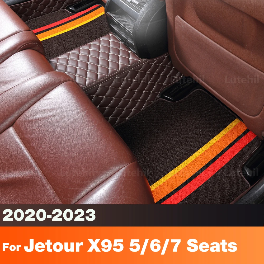 

For Jetour X95 5/6/7 Seats 2020-2023 2022 2021 Custom Car Floor Mats Automobile Carpet Cover Interior Accessories Protective Pad