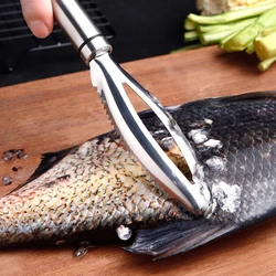 Efficient Fish Scales Scraping Stainless Scaler For Fish Cleaning Tools Fish Skin Brush Scraping Scale Peeler Fish Scale Remover