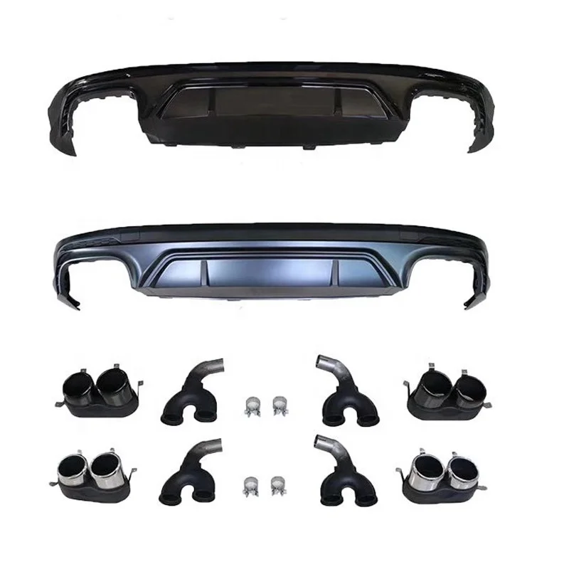 

For Audis Q5 FY pre-facelift SQ5 look rear diffuser with exhaust tips for S-line rear bumper 2018 2019 2020