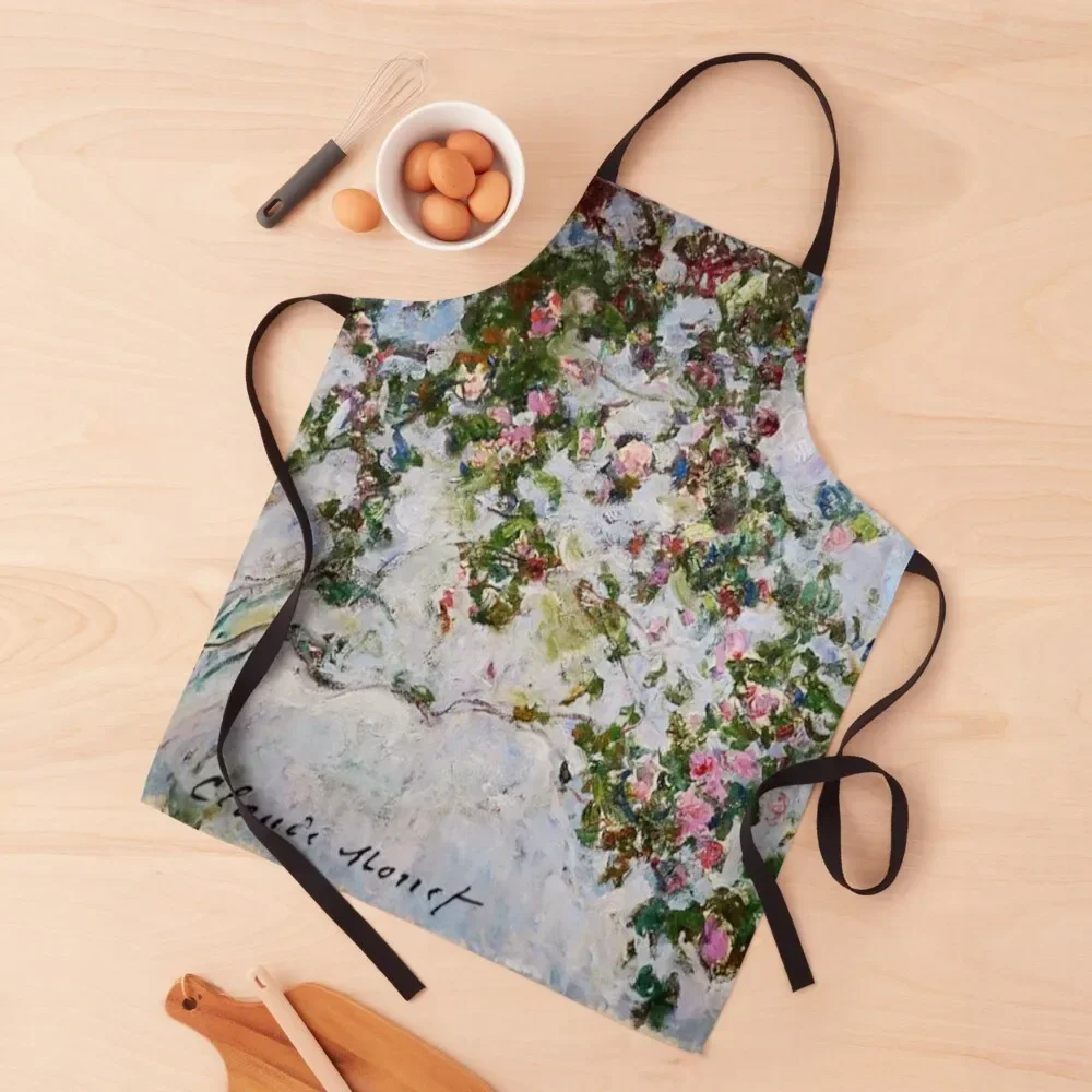 

Claude Monet's Heartwarming Final Painting - The Roses Apron For Man Cute Kitchen Accessories bib Kitchen Supplies Apron