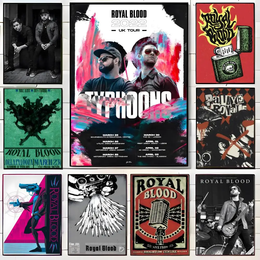 Hard Rock Duo Band R-Royal B-Blood Poster, Wandkunstdruck, Poster, dekoratives Wandbild, Heimdekoration, Geschenk, ungerahmt