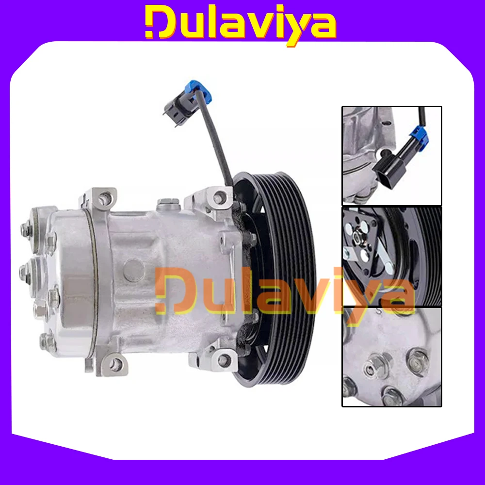 新しい7H15 ACコンプレッサー24V、マックボルボVNLトラック用、206RD53M、4326、300-4736、330-2414、20721587、20-04326、03-1201、サンデン5404、4326U