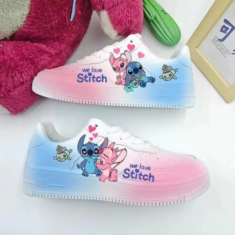 2025 New Hot Stitch Disney Anime Xangel Sneaker Versatile Couples  Cartoon Board Shoes Cute Summer Breathable Leisure Shoes Gift