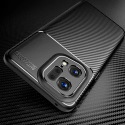 Luxury Carbon Fiber Pattern Soft TPU Bumper Shockproof Case For OPPO Find X5 Pro Protective Back Cover Coque Fundas