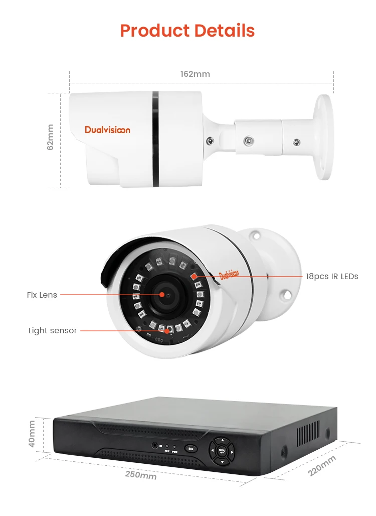 HD 1080p CCTV DVR 키트, AHD 불릿 카메라 세트, 비디오 감시 시스템, 4ch cctv dvr 시스템, 홈 보안 카메라, 4 채널 dvr 키트