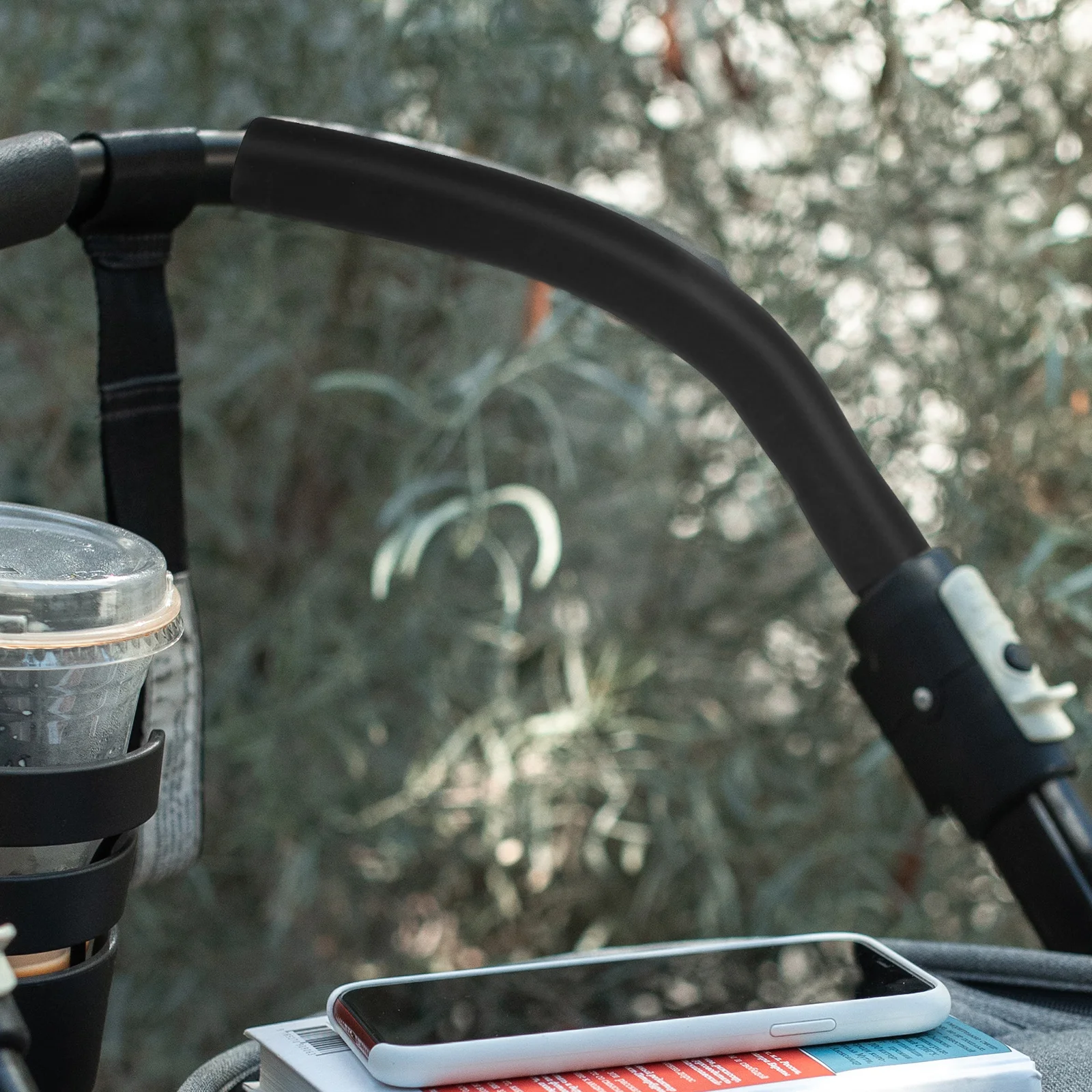 2 قطعة غطاء مقود عربة الأطفال الإسفنج قبضة حامي لينة مريحة المضادة للانزلاق سهلة التركيب عربة طفل ملحق