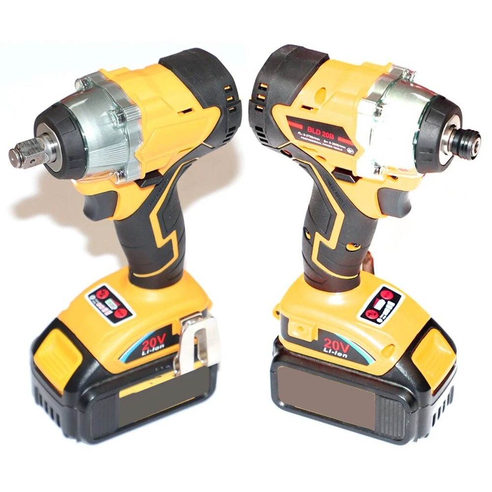 New Cordless Trechargeable Brushless Impact Wrench Screwdriver Electric Power Tool Compatible For Dewalt 18V 20V Lithium Battery