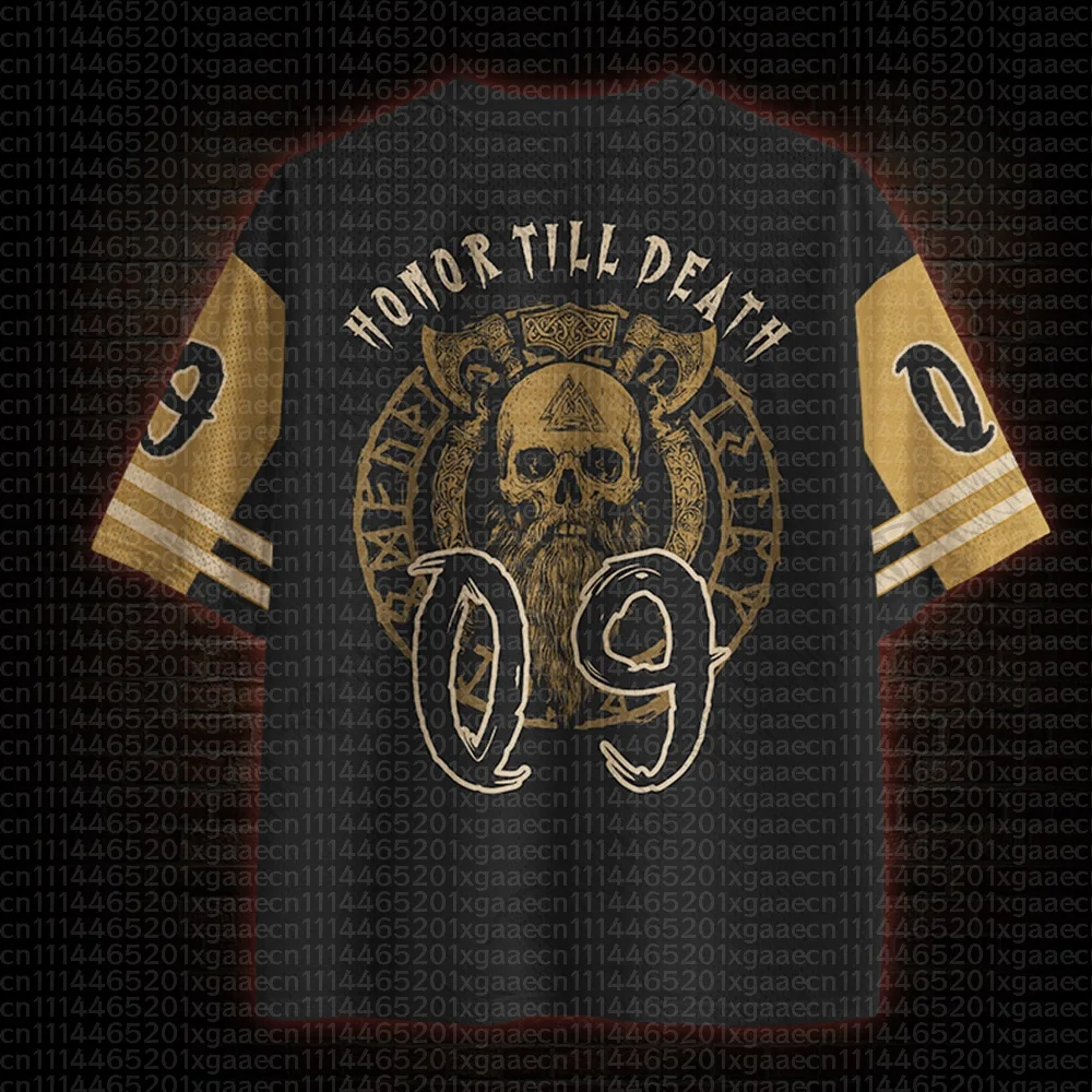 2026 New Nordic Mythical Theme Sports Fashion Short Sleeve V-neck Street View Clothing Mythical Fan Gifts view 2