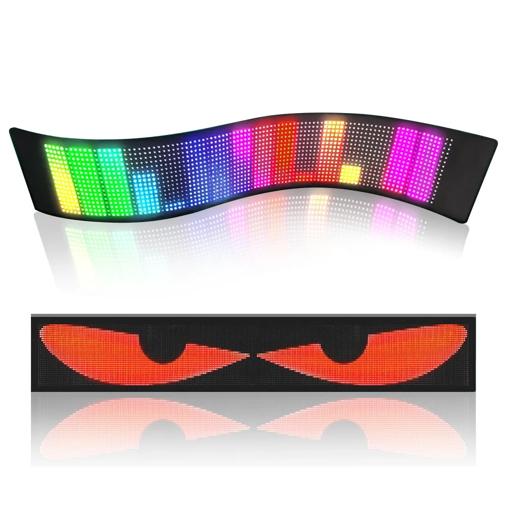 USB 5V LED Matrix Pixel Panel Light Bluetooth App Control Scrolling Advertising RGB LED Car Sign Animation Programmable For Car