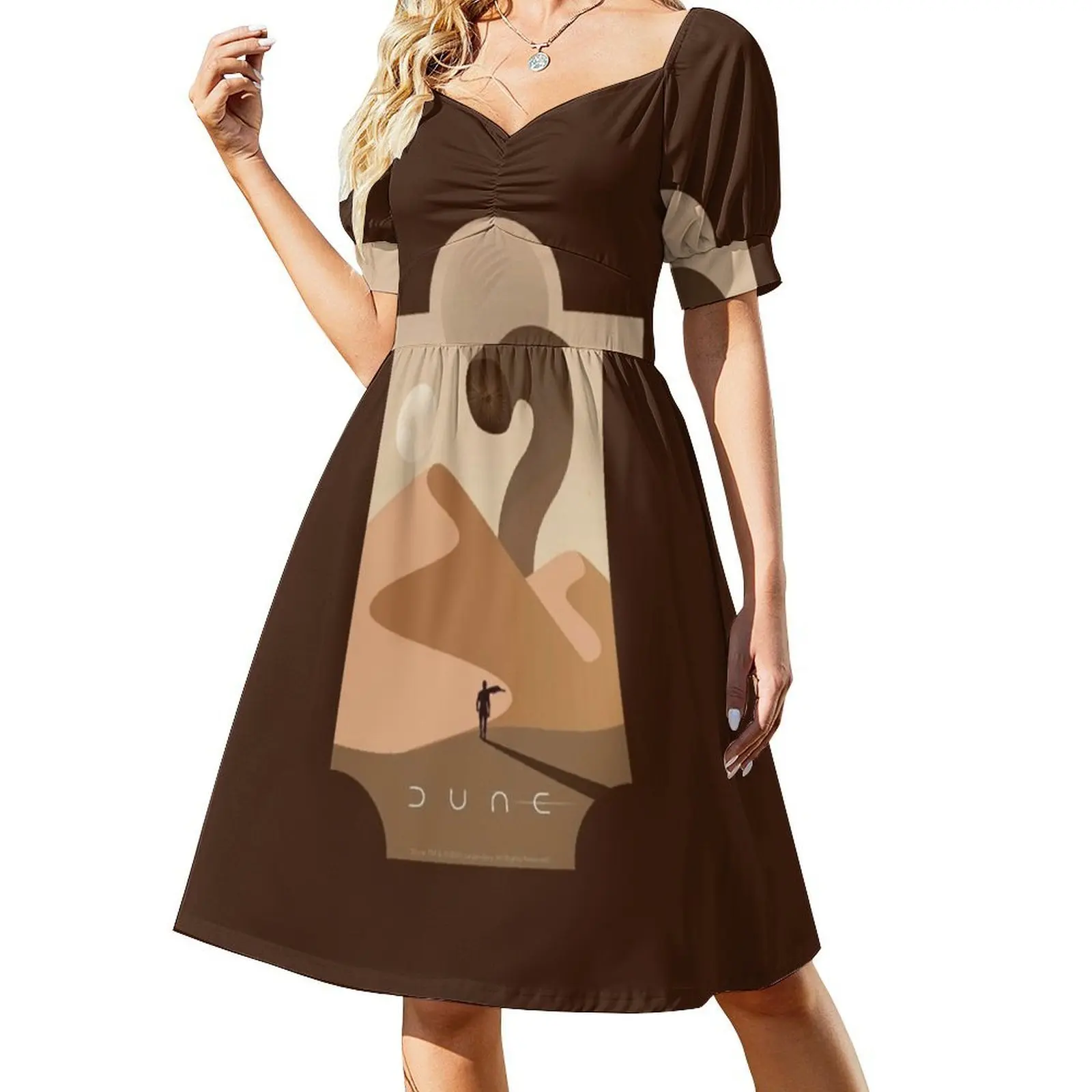 Arrakis دودة الرمل الأزهار سموك فستان للنساء الربيع الصيف فستان كاجوال للحزب 2020 2021 فيلم مروحة الفن الملابس النسائية #2