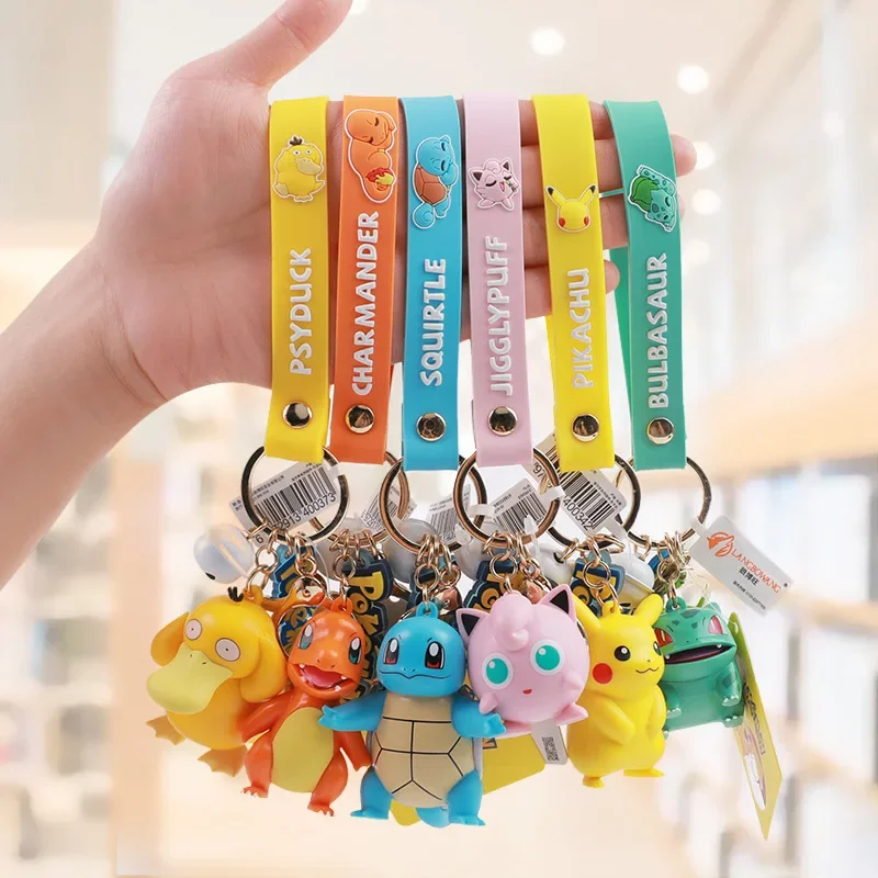 Portachiavi Pokemon Anime carino Pikachu Figura Portachiavi di moda Gioielli Pendent Accessori chiave per auto Giocattolo bambola Regalo di Natale per gli amici