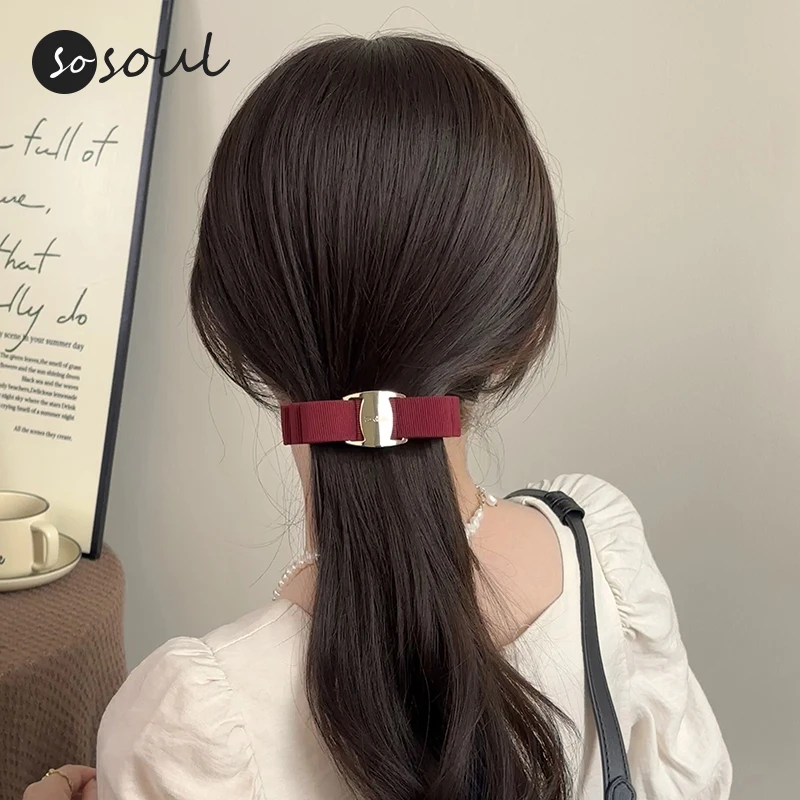 Elegant Korean  Knot Hair Clip Spring Clamp Half Updo Large Size Wide  Hair Card Top Clip Hair Accessories