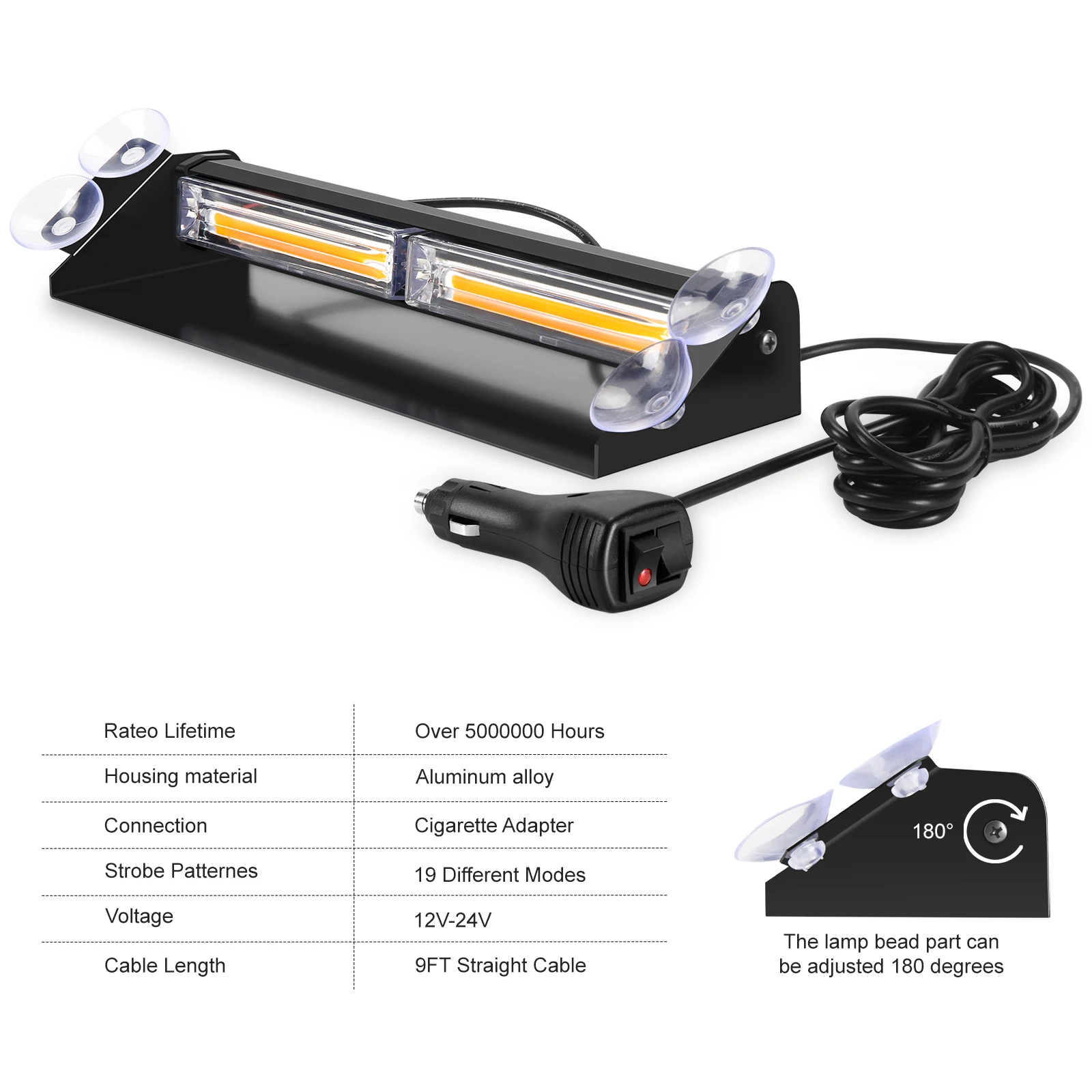12 فولت/24 فولت COB سيارة شاحنة الطوارئ المتعري داش ستروب تحذير ضوء LED يوم مصباح جيد الإضاءة الشرطة أضواء وامضة 16 وسائط وامض