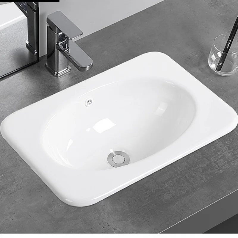 On-stage basin Semi-embedded washbasin Oval on-stage basin Square basin