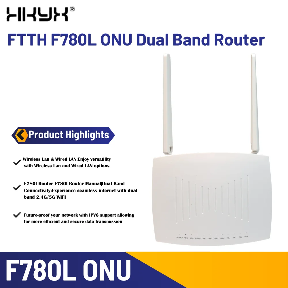 

FTTH F780L ONU Двухдиапазонный маршрутизатор 1GE 1Port XPON ONT 2.4G 5G WIFI OMCI Поддержка дистанционного управления IPV6 WIFI маршрутизатор