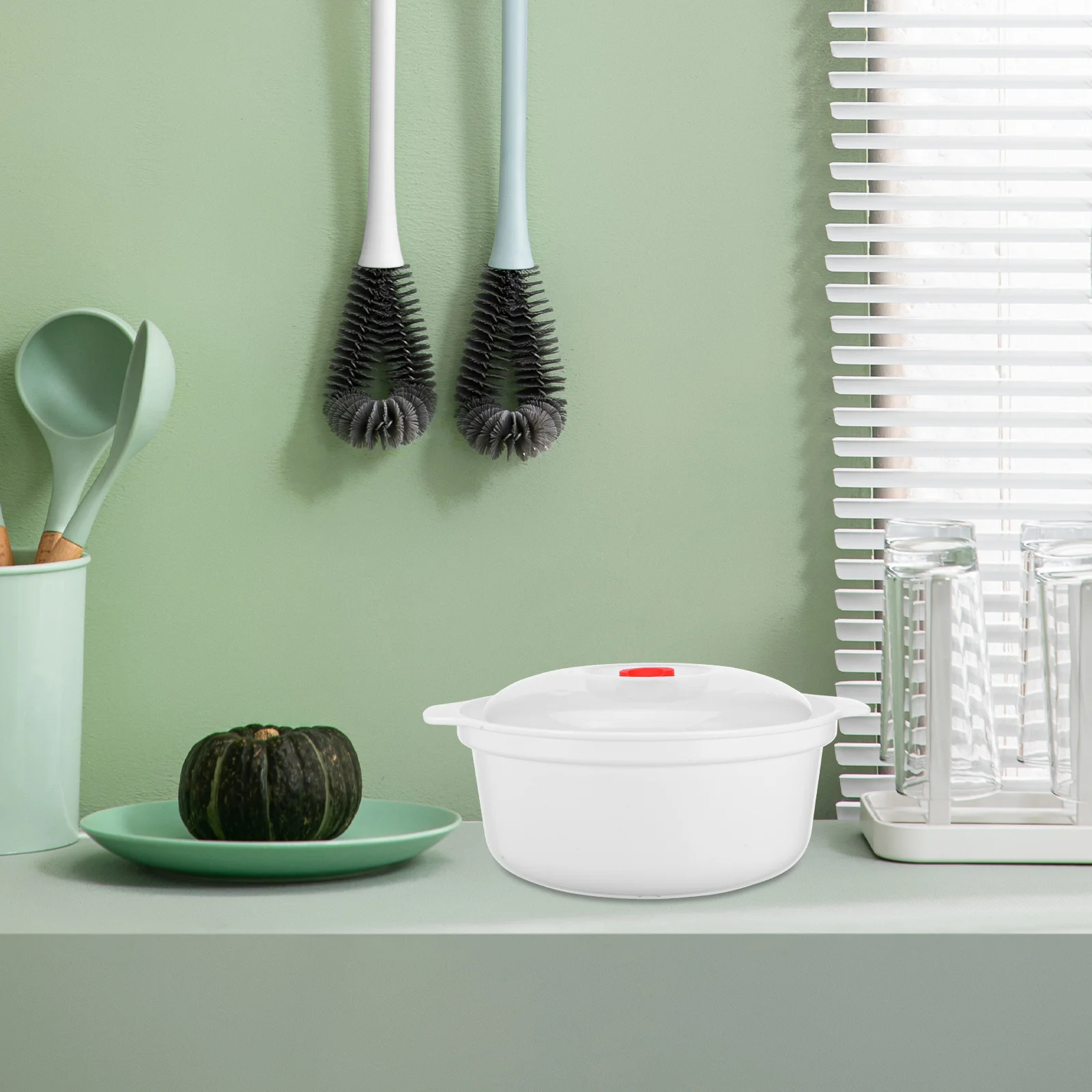 

Microwave Rice Cooker Plastic Reusable Steamer Bowl Lightweight Portable Heating Container for Rice Vegetables Soups Oatmeal