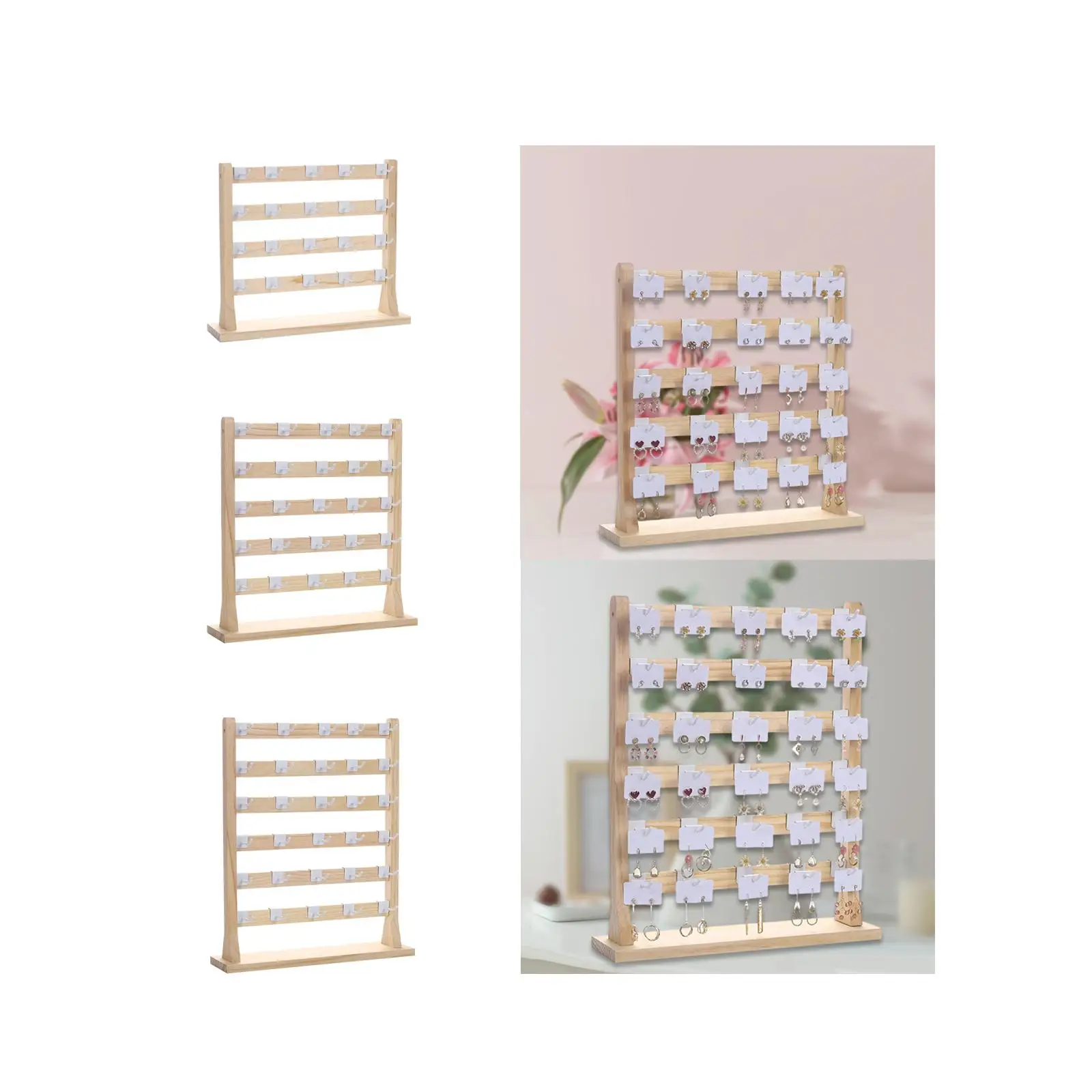 

Earring Holder Stand with Removable Hooks for Jewelry Displaying
