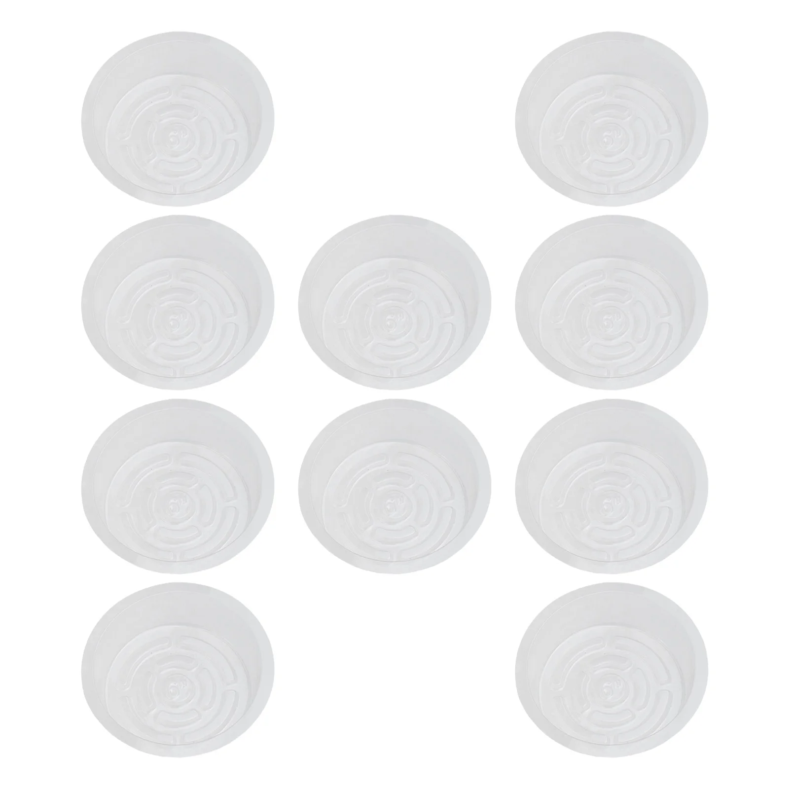 10pcs 6/8/10 Inch Garden Plant Saucer Drip Tray Clear Round Flower Pot Base Plastic Clear Snack Container Desktop Trash Storage
