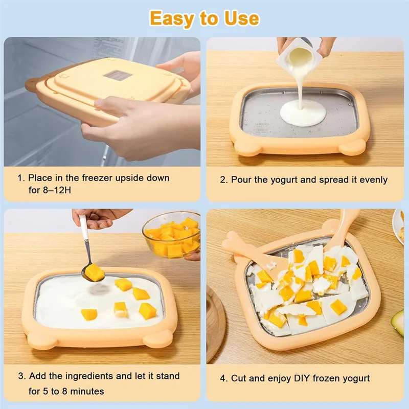 

LLCS-Mini Rolled Ice Cream Maker With Stainless Cold Plate & 2 Spatulas For Homemade DIY Frozen Treat Instant Ice