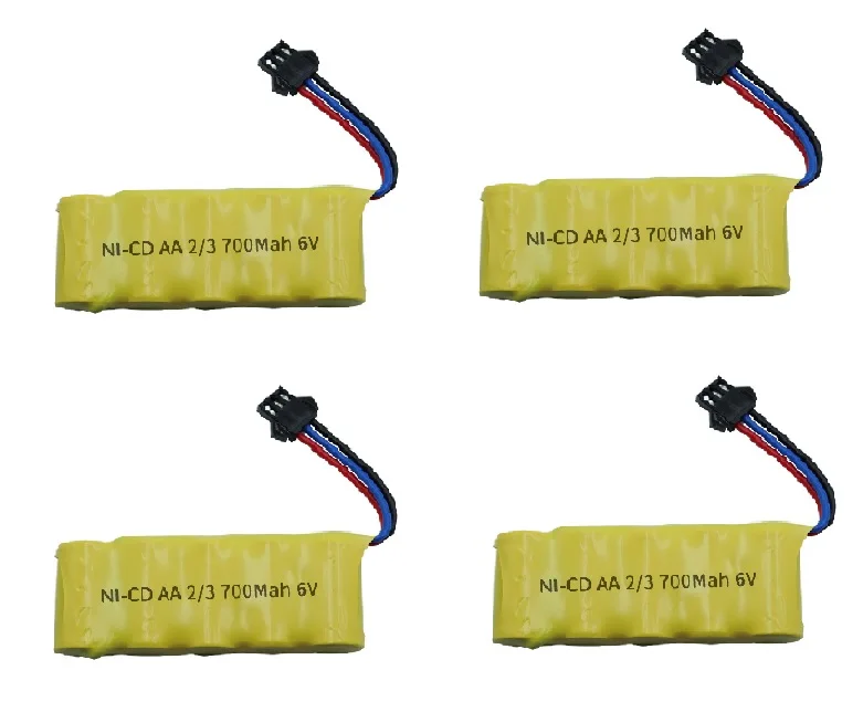 6V 700mah AA Battery For RC toy Car Tanks Trains Robot Boat Gun SM-3P  Plug 700mah 6v Battery