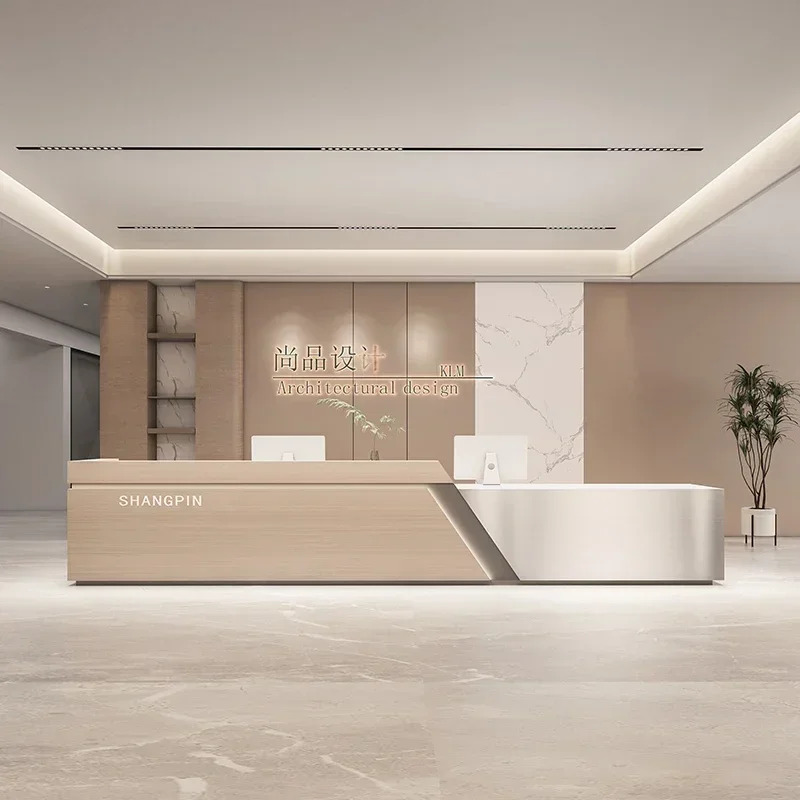 Beauty Center Reception Hairdressing Furniture Institute Counter Supermarket Table Aesthetic Salon Modern Luxury Spa Minimalist