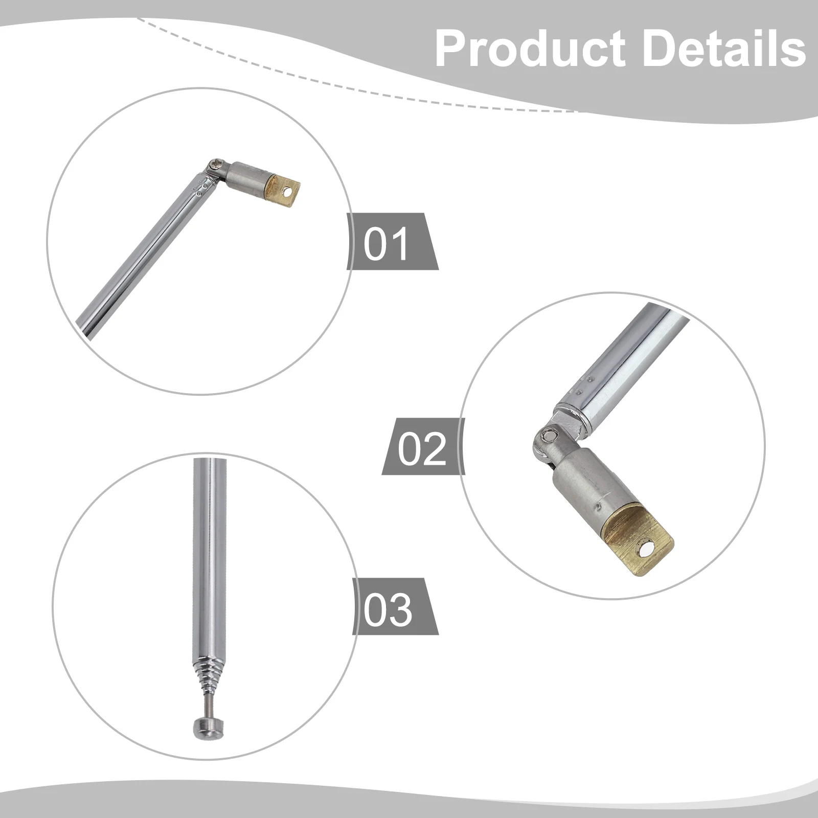 

Telescopic Antenna Telescopic Antenna 7 Parts Aerial Radio For Radio Equipment Instrument-specif TV Replacement
