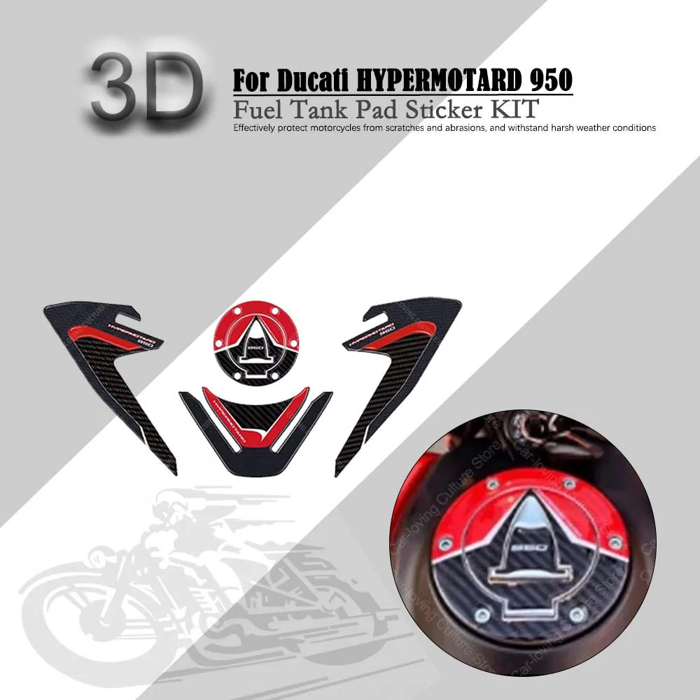 

New Motorcycle Fuel Tank Pad Decorative Sticker Kit Waterproof Anti Scratch 3D Epoxy Resin Decals for HYPERMOTARD 950