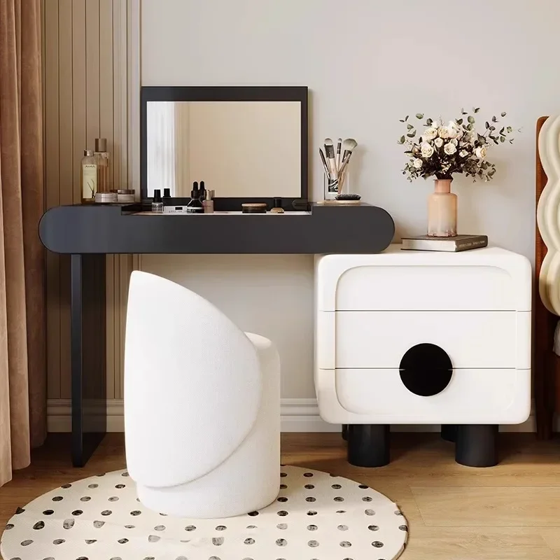 Minimalist cream style dresser solid wood small apartment retro flip panda bedroom telescopic corner