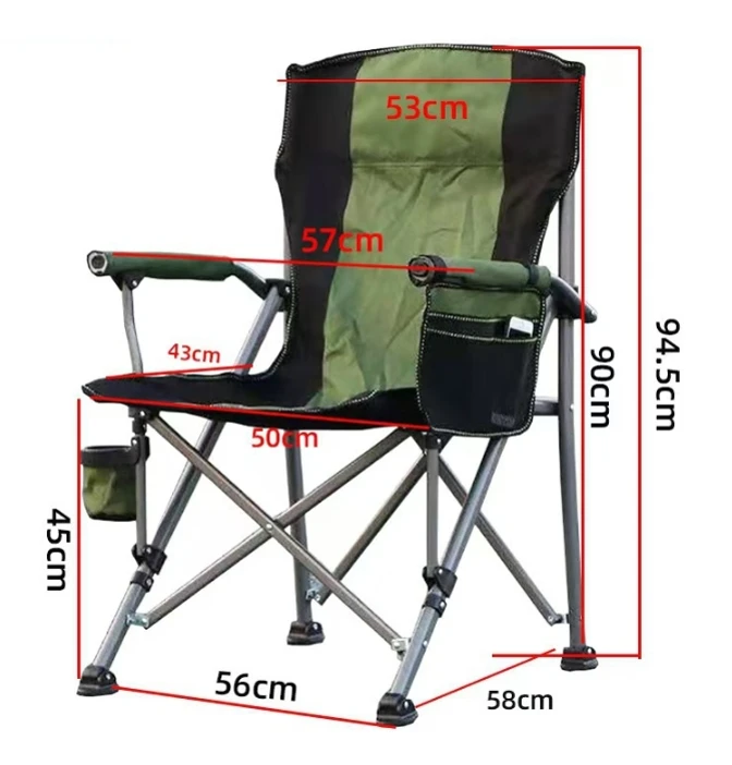 

All grounds Steel Outdoor Folding Armrest Backrest Portable Beach Camping fishing chair