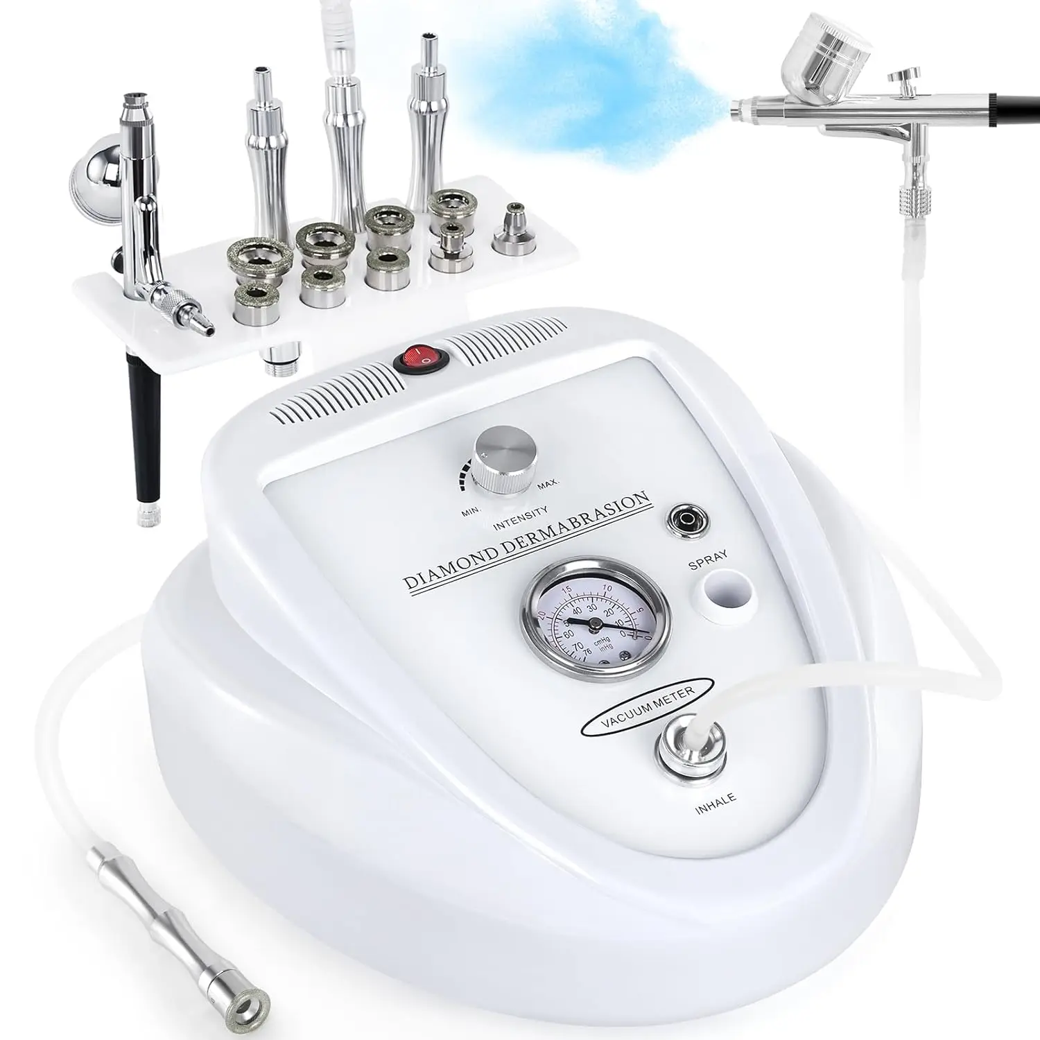 

2-in-1 Diamond Microdermabrasion Machine with Spray Kit, Adjustable Suction for Home Facial Care