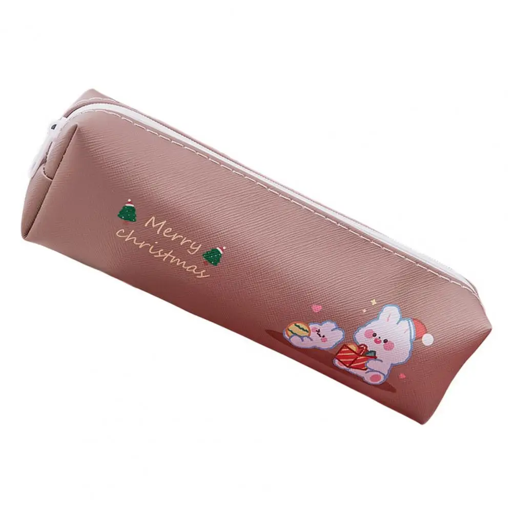 Christmas Pencil Bag Men Rabbit Pattern Zipper Closure Storage Bag Student Stationery Cosmetic Bag