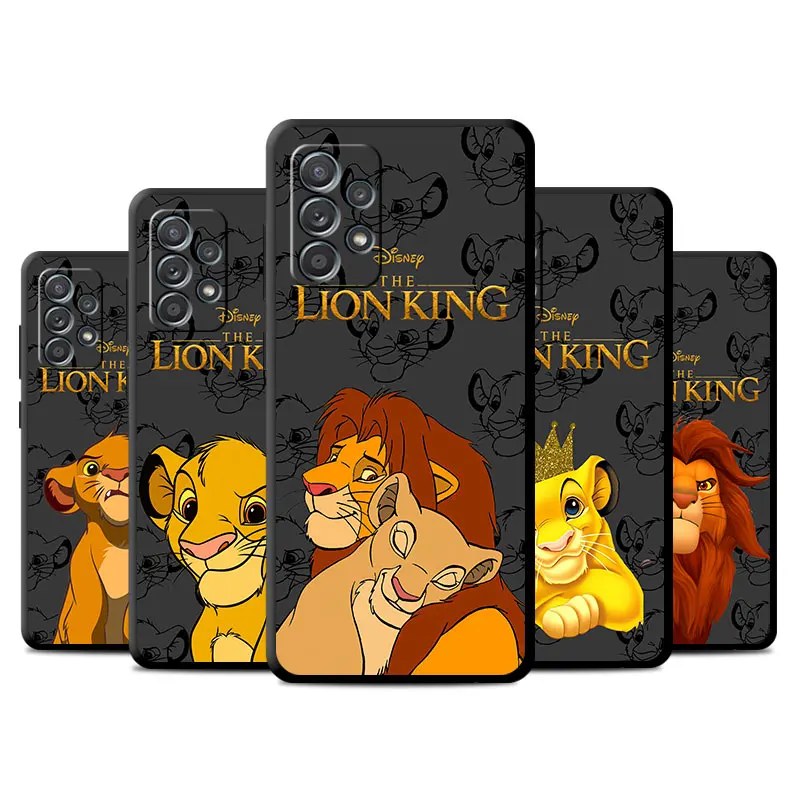 phone Cases for Samsung A55 A22 A14 5G case A12 A35 A54 A73 A70s A15 A24 4G funda Antiscratch cover The King Lion Simba Animaton