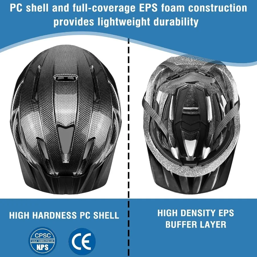 Fietshelm voor volwassenen voor dames en heren Afneembaar vizier voor mountainbiken CPSC SafetyCertified Stijlvolle duurzame fietshelm w