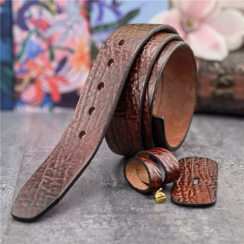 

Top Thick Genuine Leather Men Belt Cinturon Mujer Belt Without Buckle Men Diy Wide Belt Mens Leather Belts Without Buckles SP22