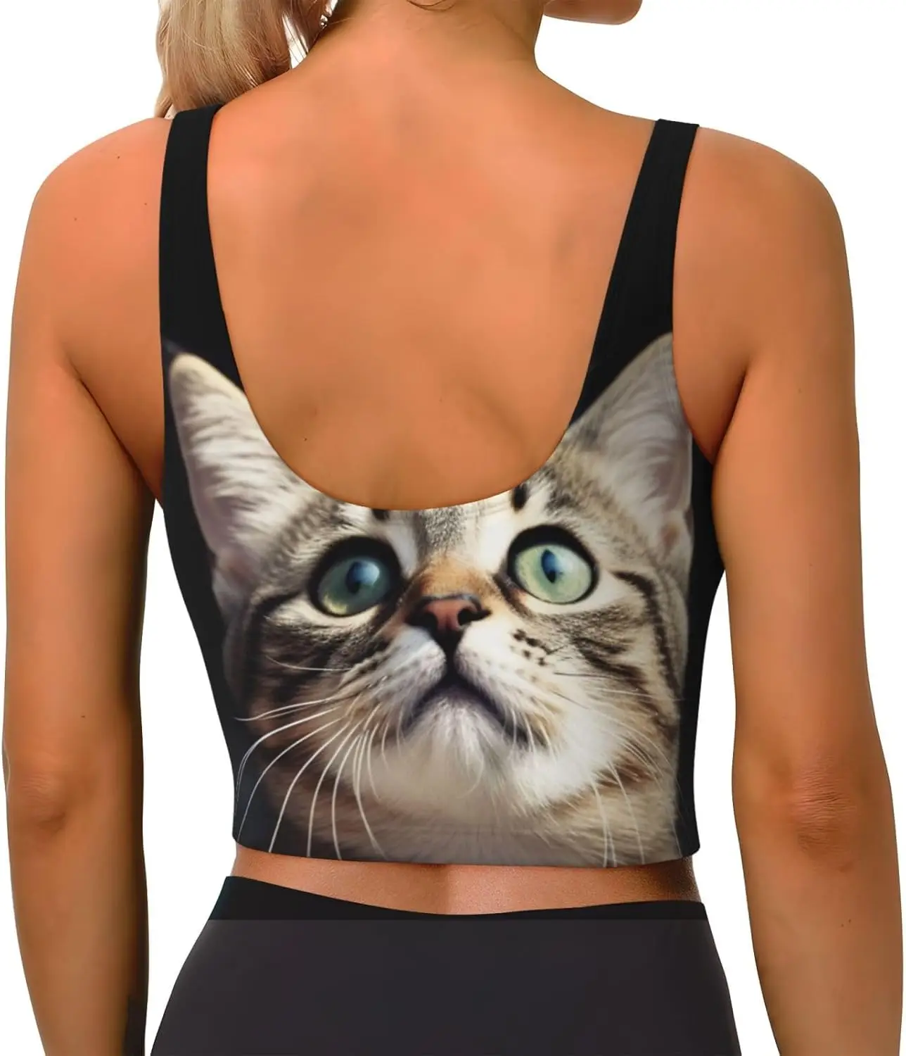 حمالات صدر رياضية للنساء، حمالات صدر بدون أكمام للسيدات قابلة للإزالة على شكل حرف U، حمالات صدر مضحكة لليوجا مطبوعة للتمرين