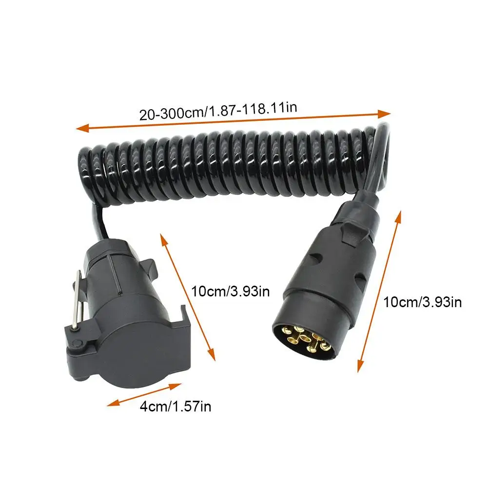 7 Pin Trailer Extension Coiled Cable Universal 7Pin Trailer Connector Cable Weatherproof Trailer Extension Cable image 6