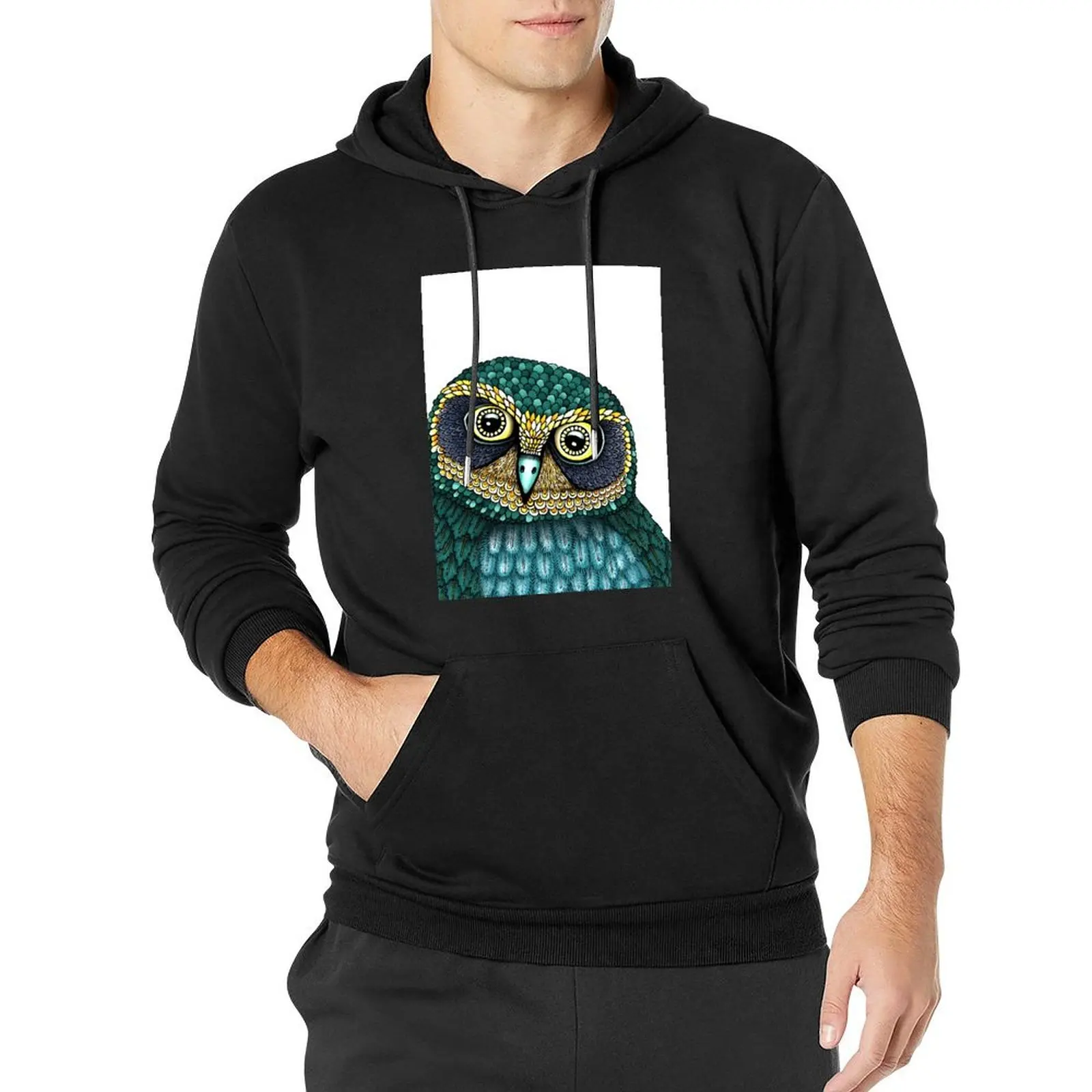 

Boo Book Owl Pullover Hoodie male clothes graphic t shirts men men's hoodies