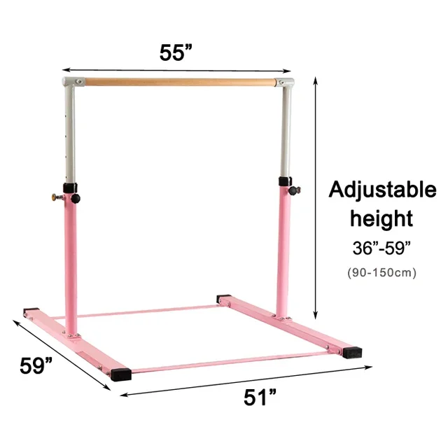 Gymnastics Training Bar Height Adjustable Horizontal Bar for Kids