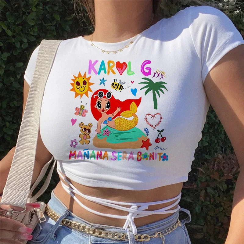 Manana Sera Bonito Bichota Karol G T Shirt Women Cotton Short Sleeve Print Woman Graphic T Shirts O Neck Tee Trendy Sexy Clothes