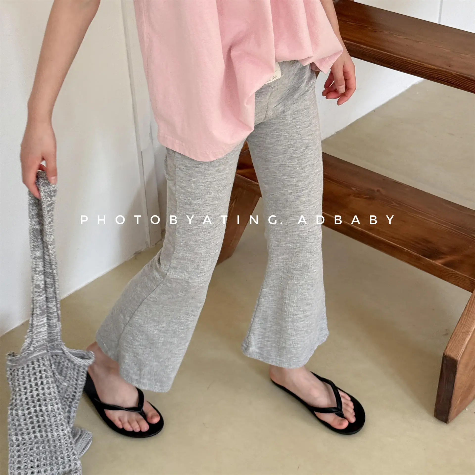 2026 Summer New Children Thin Cotton Trousers Solid Girls Flared Pants Kids Breathable Leggings For Girls Baby Clothes