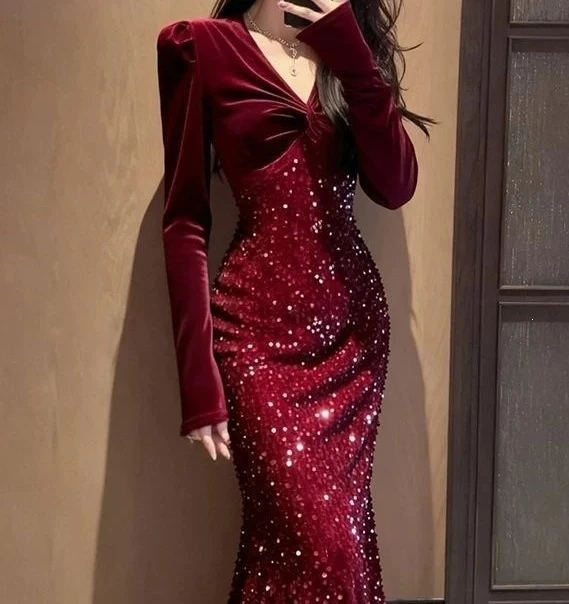 2026 Women's Autumn and Winter New Collection of Waist Cinched Fish Tail Long Skirt