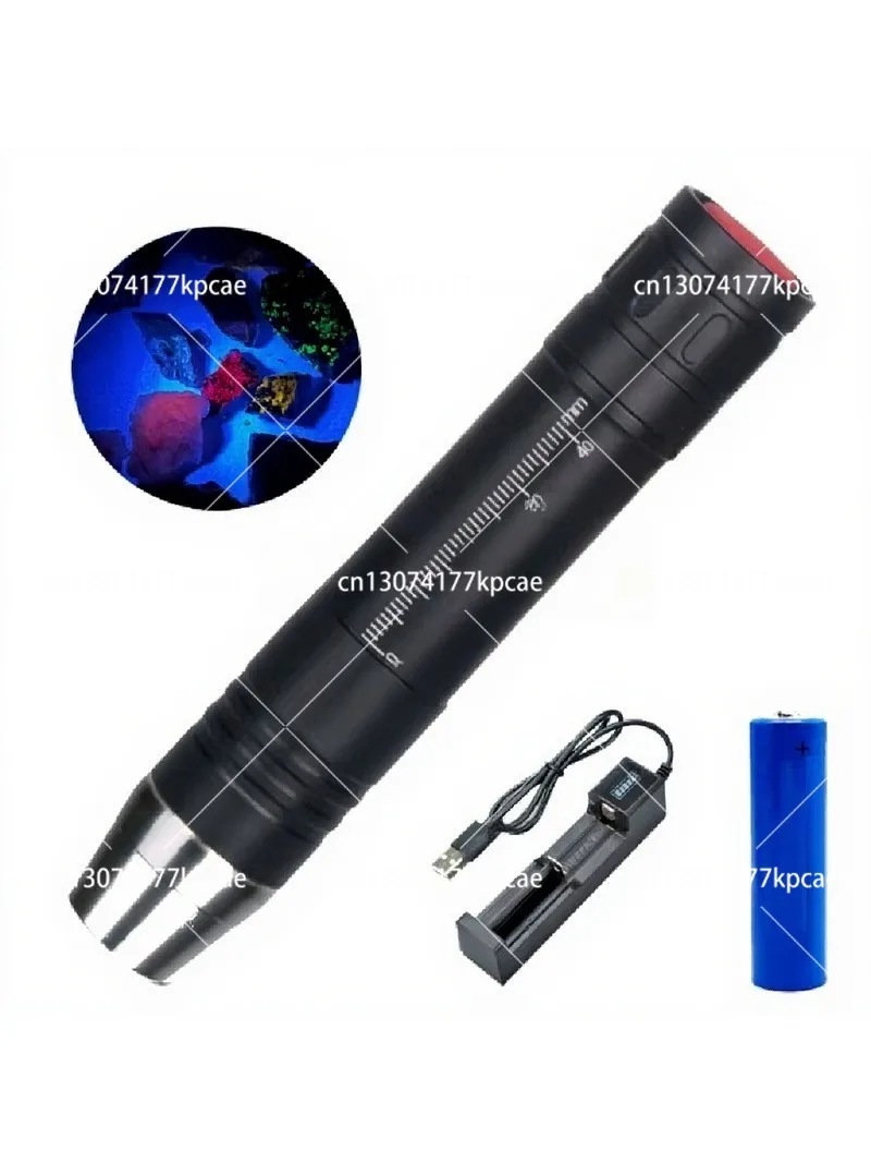 UVC LED Flashlight 254nm Shortwave UV Torch for Fluorescent Minerals Phosphor Detection with ZWB3 Optical Filter