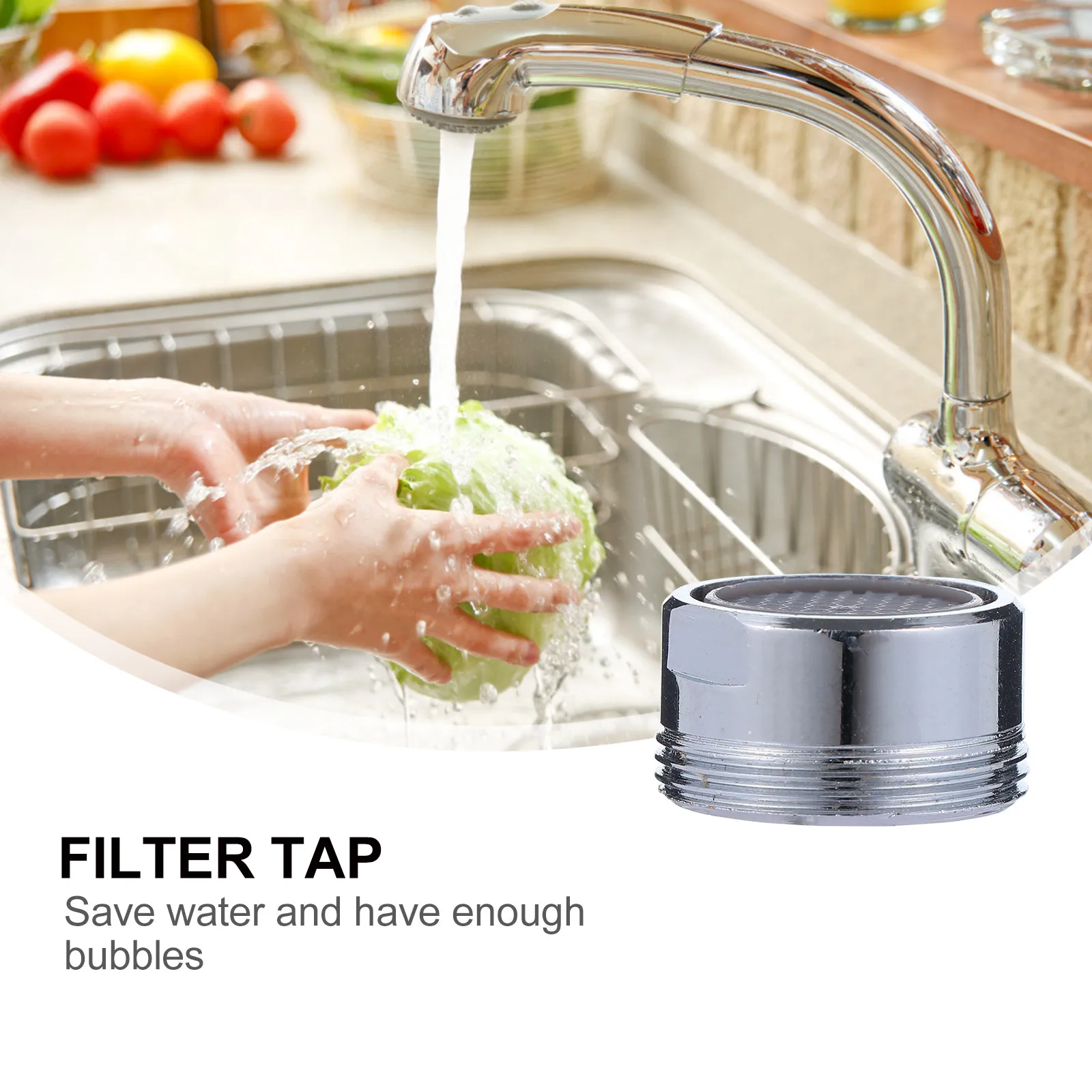 5Pcs Faucet Aerator 22Mm Outer Thread Copper Housing Plastic Filter Water Saving Bubbler for Kitchen Bathroom Sink Basin Home