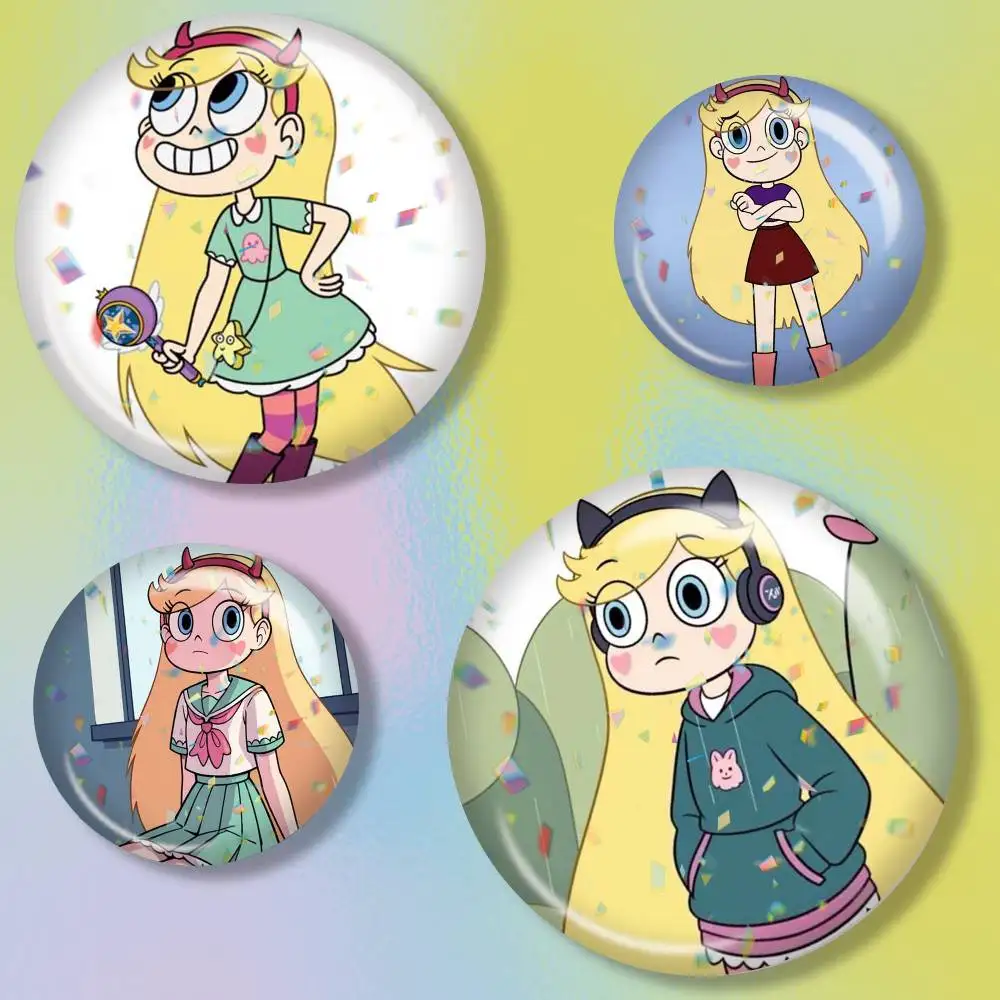 Star vs the Forces of Evil Star  Brooch Metal Decorative Brooch Pins for Backpack Clothes Jacket Accessories,Souvenir.