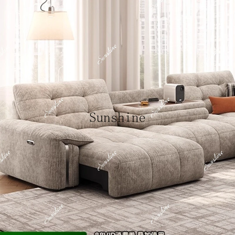 Living room retro cream cloud chenille fabric sofa simple and modernP