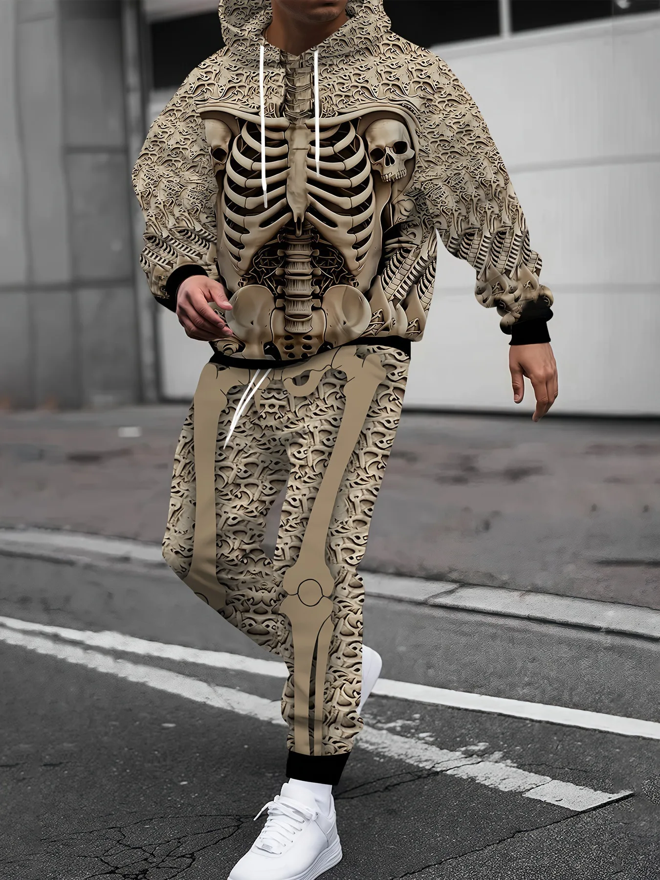 New Skull Skeleton 3D Printed Hoodie + Pants Suit Men Women 2 Pcs Sportwear Tracksuit Set Autumn Jogging Pants 2Pcs Sets