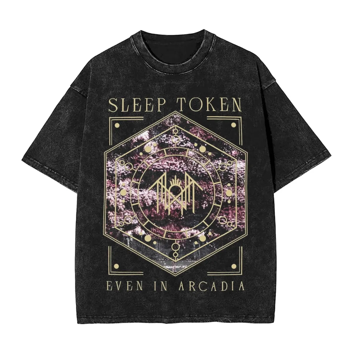 

Vintage vintage washed cotton with multiple pattern options for casual loose trendy and cool autumn men's and women's T-shirt