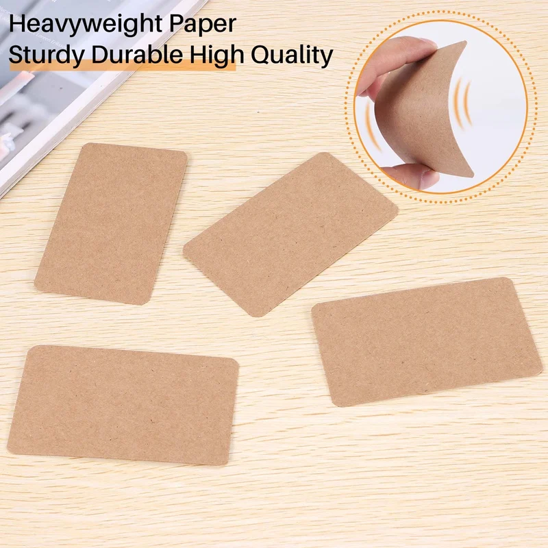 Em branco Kraft Paper Cartões, Word Message Card, DIY Gift Card, 100pcs